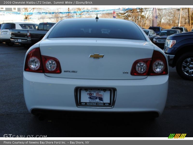 Summit White / Ebony/Brick 2009 Chevrolet Malibu LTZ Sedan