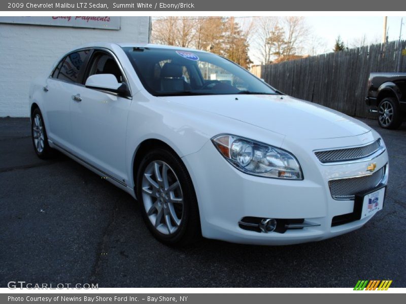 Summit White / Ebony/Brick 2009 Chevrolet Malibu LTZ Sedan