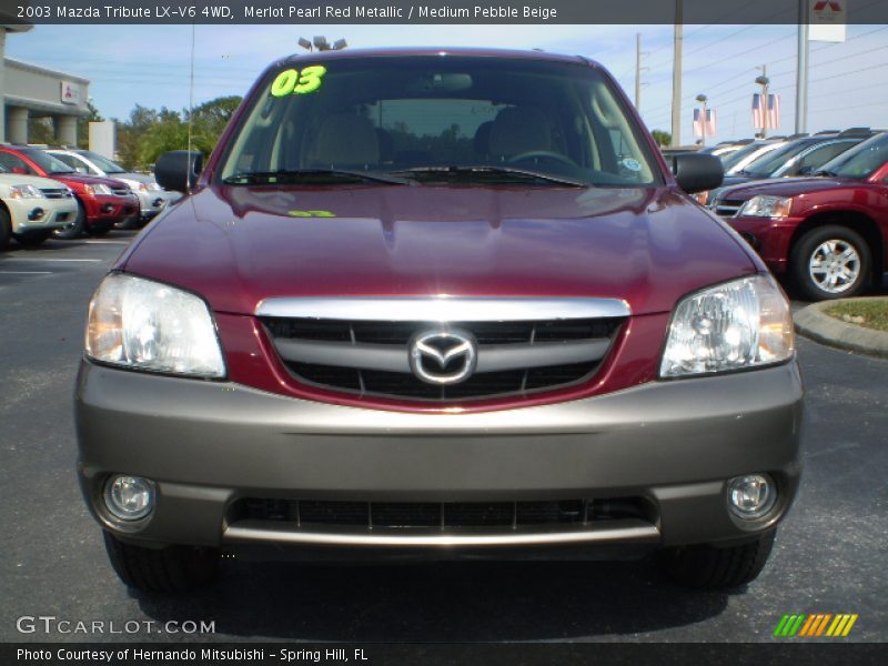 Merlot Pearl Red Metallic / Medium Pebble Beige 2003 Mazda Tribute LX-V6 4WD