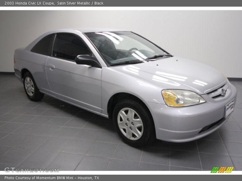 Satin Silver Metallic / Black 2003 Honda Civic LX Coupe