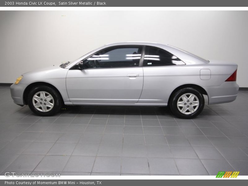 Satin Silver Metallic / Black 2003 Honda Civic LX Coupe