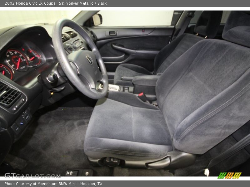 Satin Silver Metallic / Black 2003 Honda Civic LX Coupe