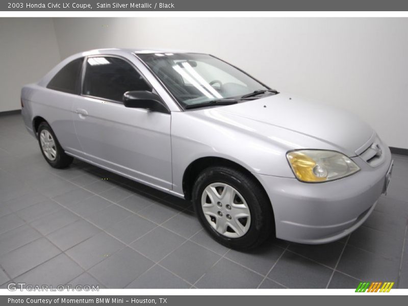 Satin Silver Metallic / Black 2003 Honda Civic LX Coupe