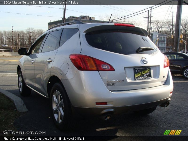 Brilliant Silver Metallic / Beige 2009 Nissan Murano SL