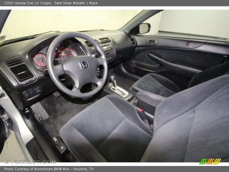Satin Silver Metallic / Black 2003 Honda Civic LX Coupe