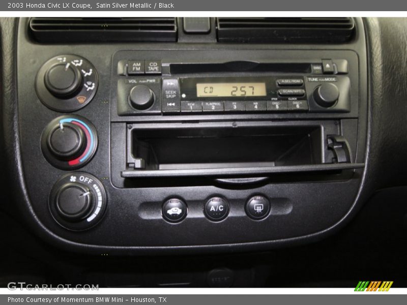 Satin Silver Metallic / Black 2003 Honda Civic LX Coupe
