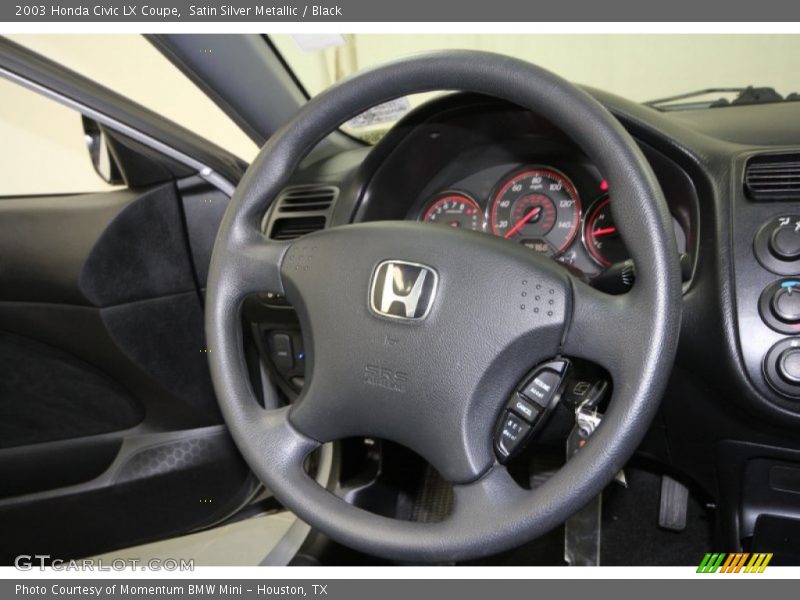 Satin Silver Metallic / Black 2003 Honda Civic LX Coupe