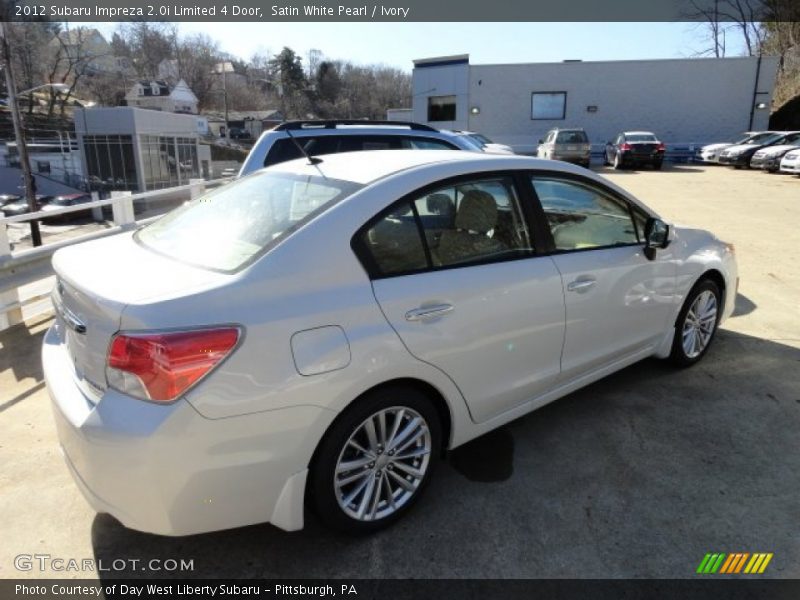 Satin White Pearl / Ivory 2012 Subaru Impreza 2.0i Limited 4 Door