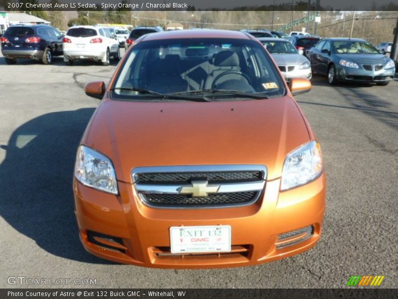Spicy Orange / Charcoal Black 2007 Chevrolet Aveo LS Sedan