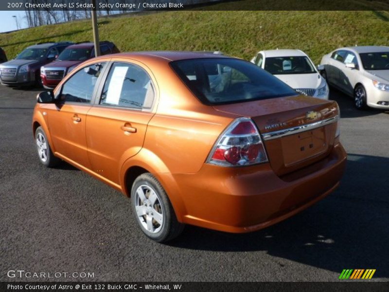 Spicy Orange / Charcoal Black 2007 Chevrolet Aveo LS Sedan