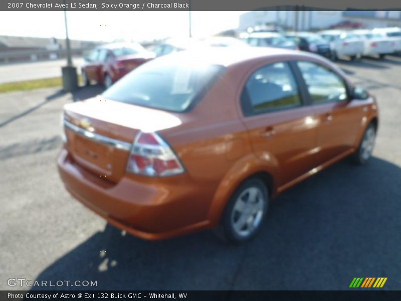 Spicy Orange / Charcoal Black 2007 Chevrolet Aveo LS Sedan