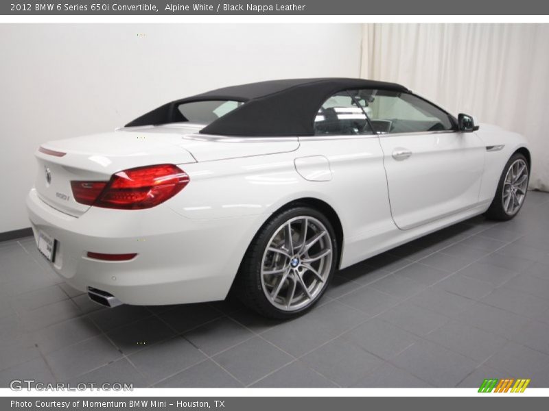 Alpine White / Black Nappa Leather 2012 BMW 6 Series 650i Convertible