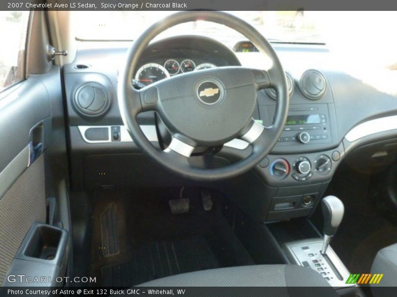Spicy Orange / Charcoal Black 2007 Chevrolet Aveo LS Sedan