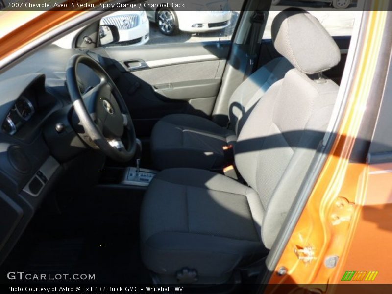 Spicy Orange / Charcoal Black 2007 Chevrolet Aveo LS Sedan