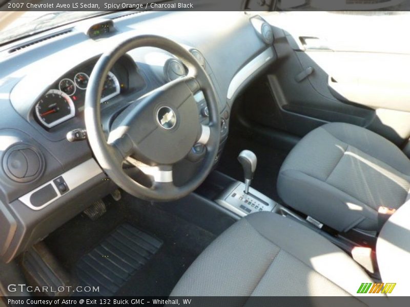 Spicy Orange / Charcoal Black 2007 Chevrolet Aveo LS Sedan