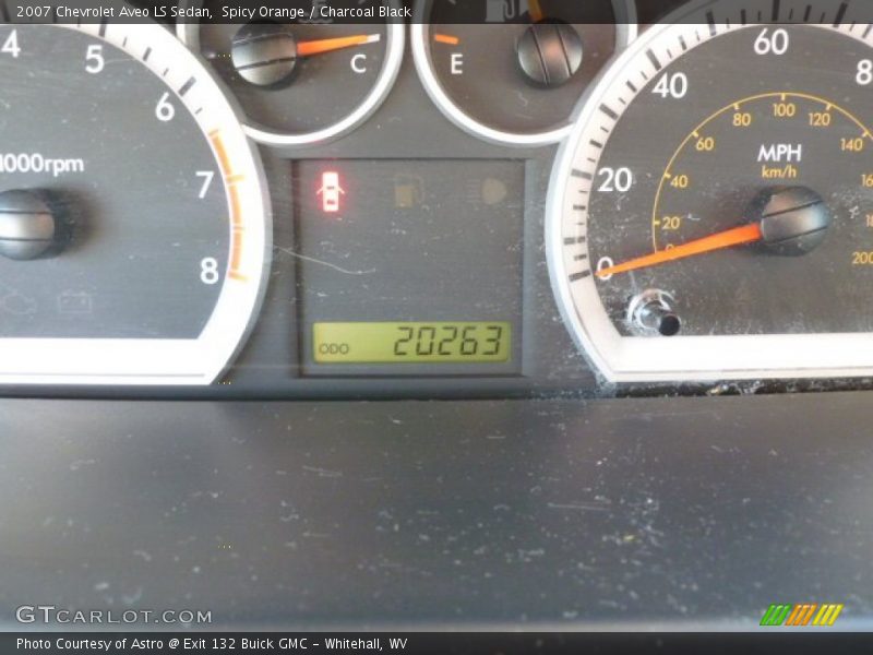 Spicy Orange / Charcoal Black 2007 Chevrolet Aveo LS Sedan