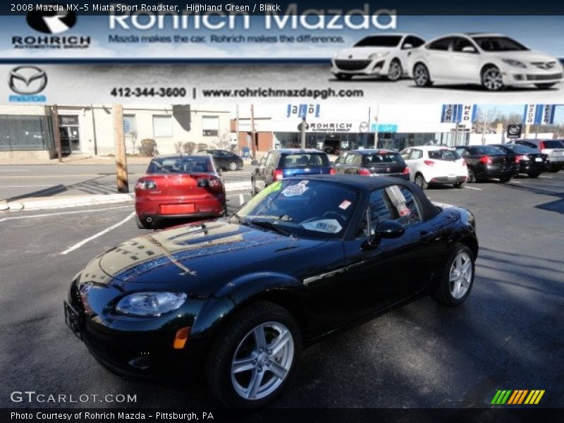 Highland Green / Black 2008 Mazda MX-5 Miata Sport Roadster