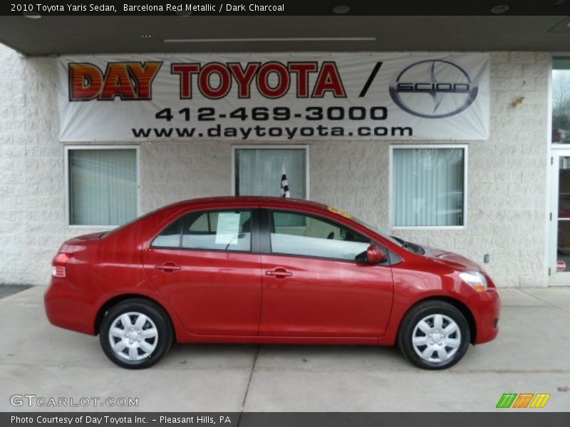 Barcelona Red Metallic / Dark Charcoal 2010 Toyota Yaris Sedan