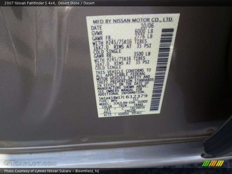 Desert Stone / Desert 2007 Nissan Pathfinder S 4x4
