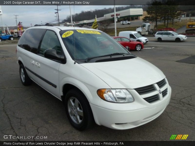 Stone White / Medium Slate Gray 2005 Dodge Caravan SXT