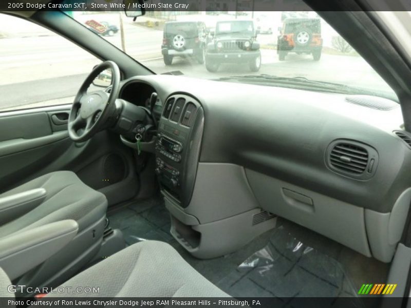 Stone White / Medium Slate Gray 2005 Dodge Caravan SXT