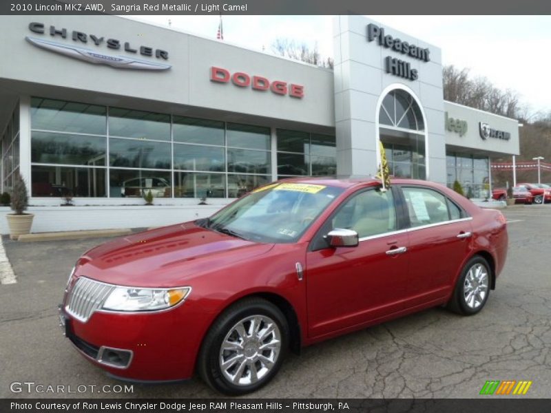 Sangria Red Metallic / Light Camel 2010 Lincoln MKZ AWD