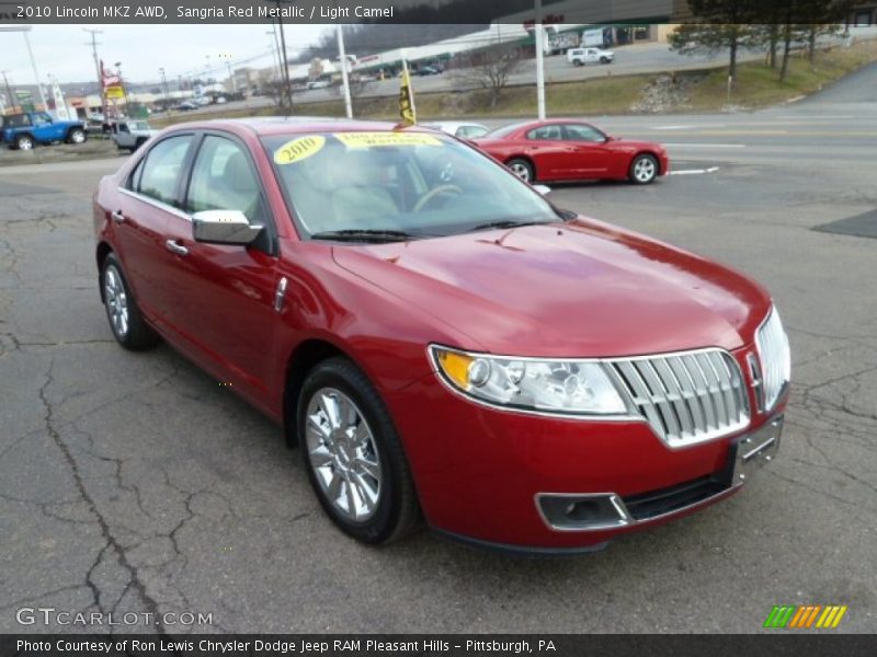 Sangria Red Metallic / Light Camel 2010 Lincoln MKZ AWD
