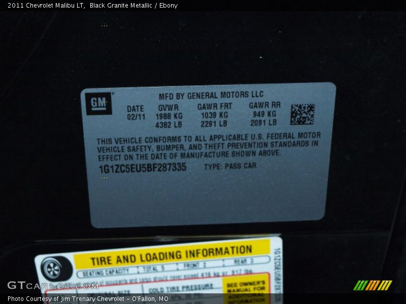 Black Granite Metallic / Ebony 2011 Chevrolet Malibu LT