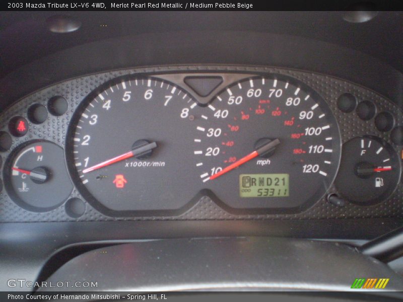 Merlot Pearl Red Metallic / Medium Pebble Beige 2003 Mazda Tribute LX-V6 4WD