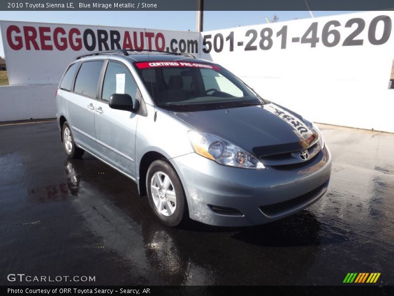 Blue Mirage Metallic / Stone 2010 Toyota Sienna LE