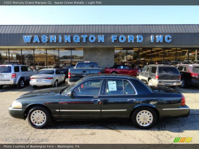 Aspen Green Metallic / Light Flint 2003 Mercury Grand Marquis GS