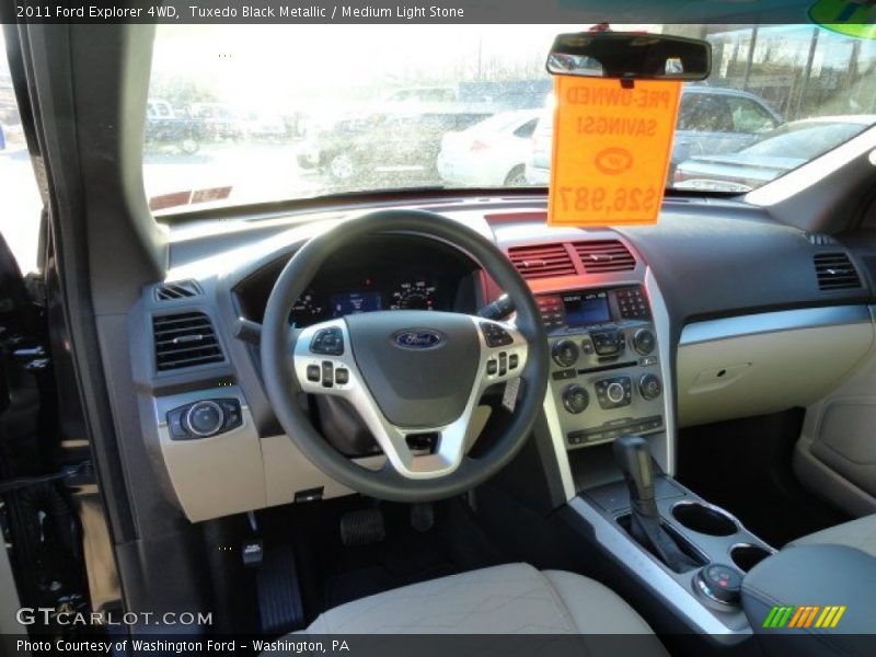 Tuxedo Black Metallic / Medium Light Stone 2011 Ford Explorer 4WD