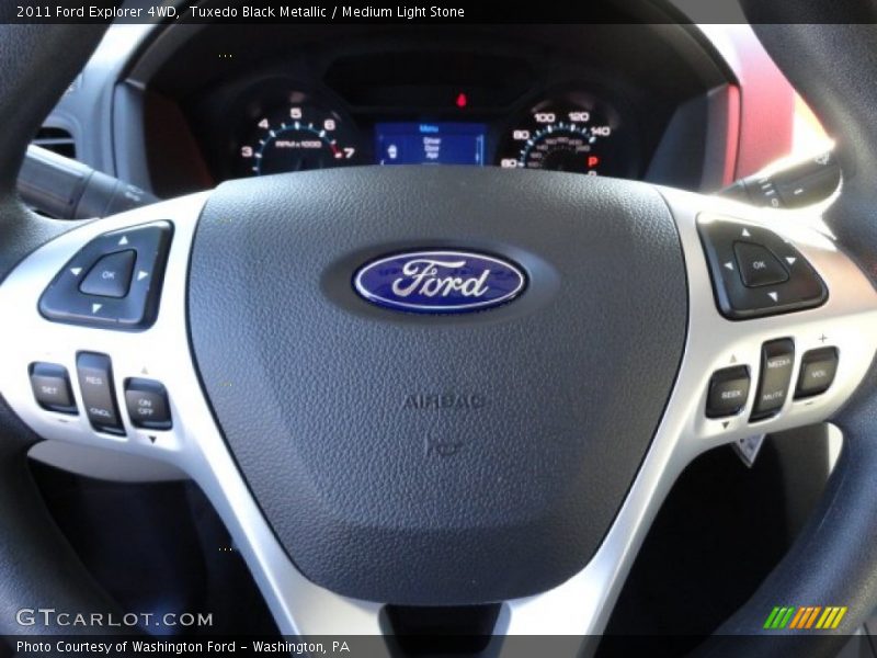 Tuxedo Black Metallic / Medium Light Stone 2011 Ford Explorer 4WD