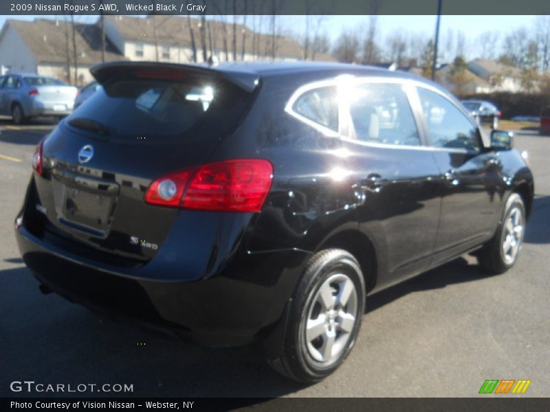 Wicked Black / Gray 2009 Nissan Rogue S AWD