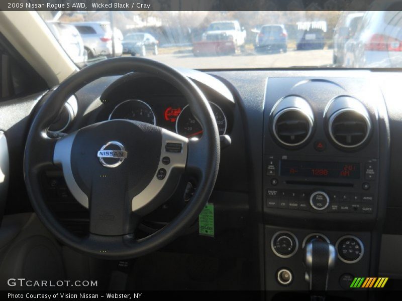 Wicked Black / Gray 2009 Nissan Rogue S AWD