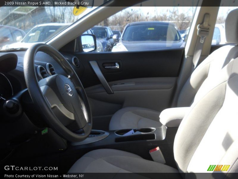 Wicked Black / Gray 2009 Nissan Rogue S AWD