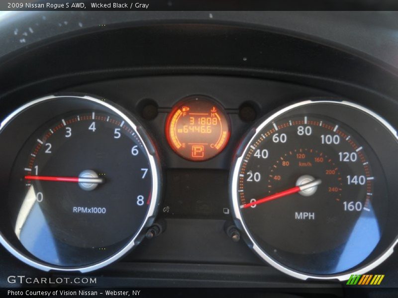 Wicked Black / Gray 2009 Nissan Rogue S AWD