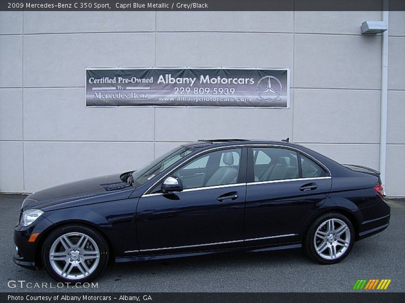 Capri Blue Metallic / Grey/Black 2009 Mercedes-Benz C 350 Sport