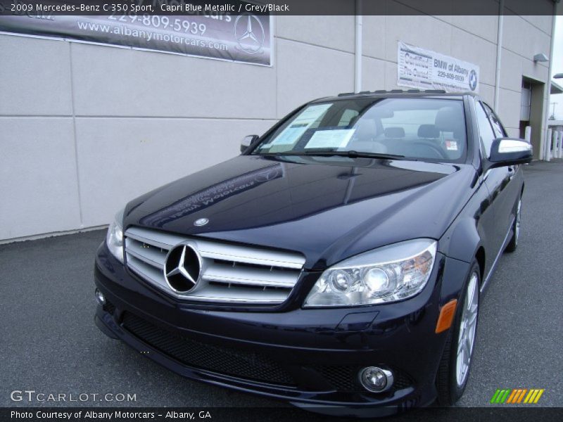Capri Blue Metallic / Grey/Black 2009 Mercedes-Benz C 350 Sport