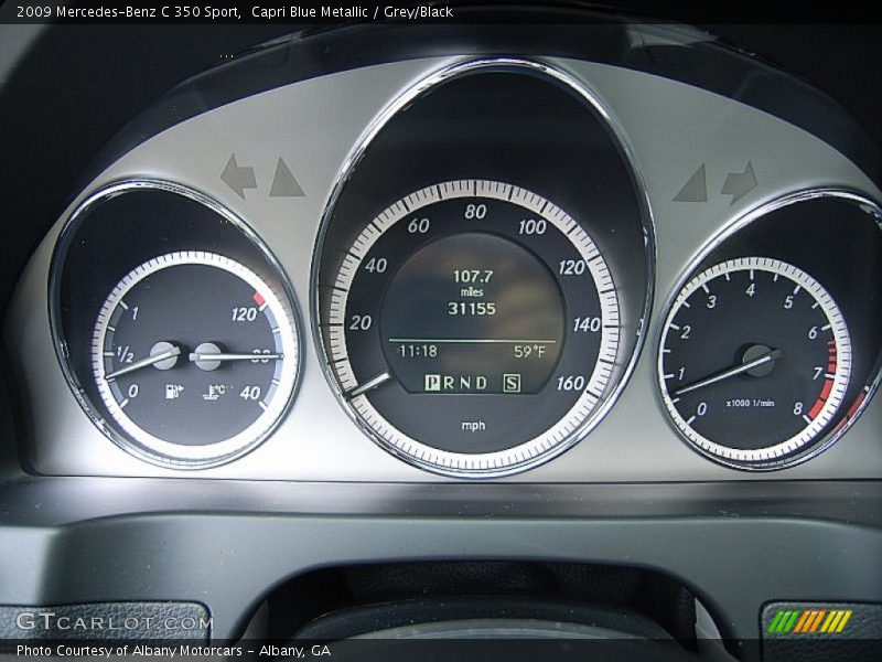 Capri Blue Metallic / Grey/Black 2009 Mercedes-Benz C 350 Sport