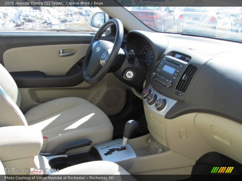 Captiva White / Beige 2008 Hyundai Elantra GLS Sedan