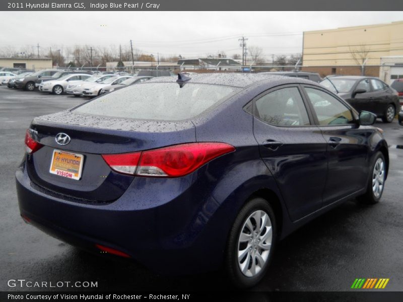 Indigo Blue Pearl / Gray 2011 Hyundai Elantra GLS