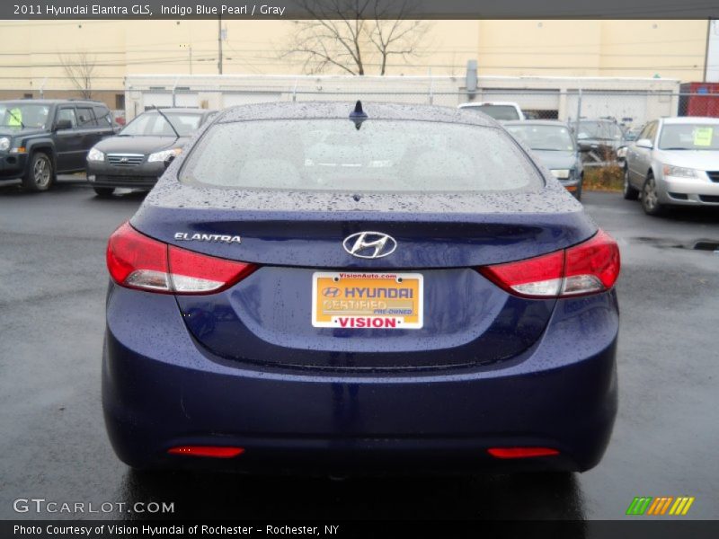 Indigo Blue Pearl / Gray 2011 Hyundai Elantra GLS