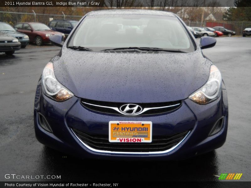 Indigo Blue Pearl / Gray 2011 Hyundai Elantra GLS