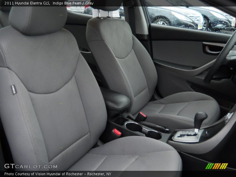 Indigo Blue Pearl / Gray 2011 Hyundai Elantra GLS