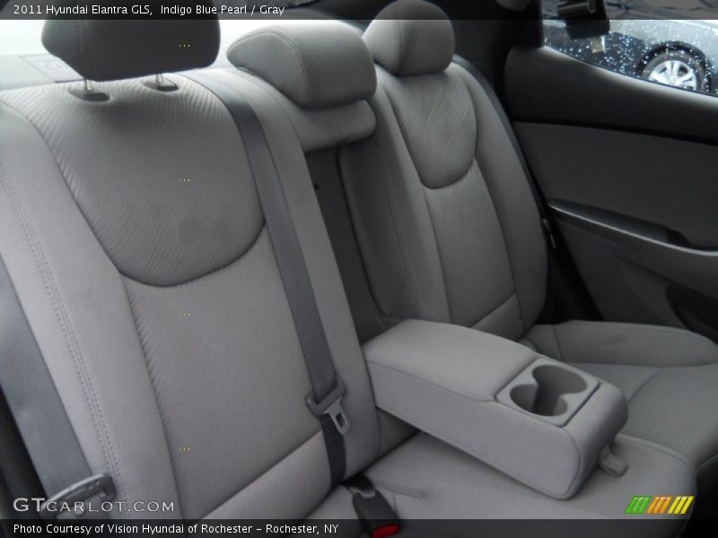 Indigo Blue Pearl / Gray 2011 Hyundai Elantra GLS