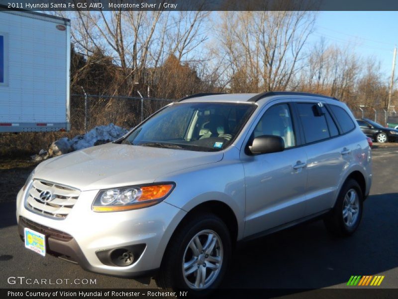 Moonstone Silver / Gray 2011 Hyundai Santa Fe GLS AWD