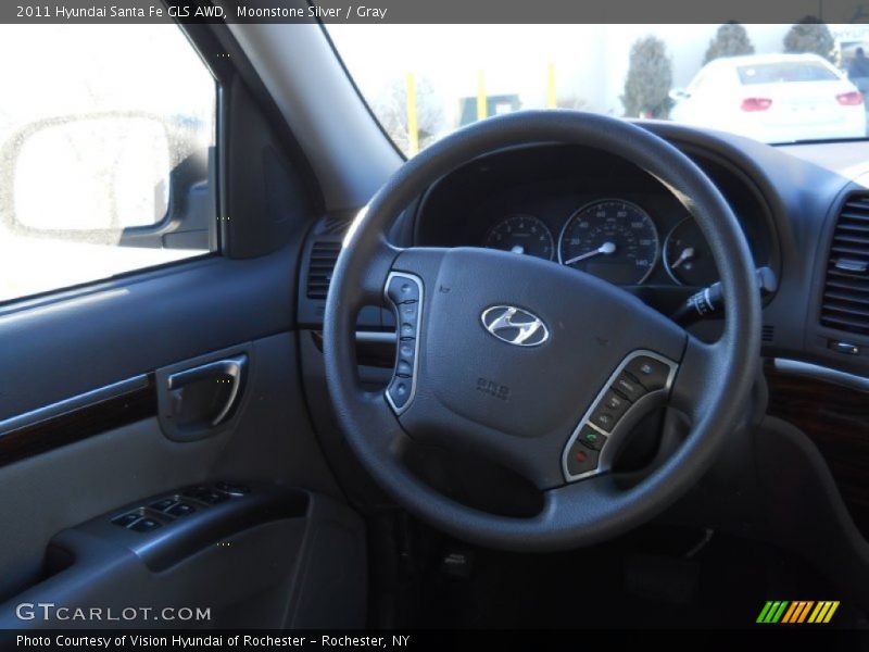 Moonstone Silver / Gray 2011 Hyundai Santa Fe GLS AWD