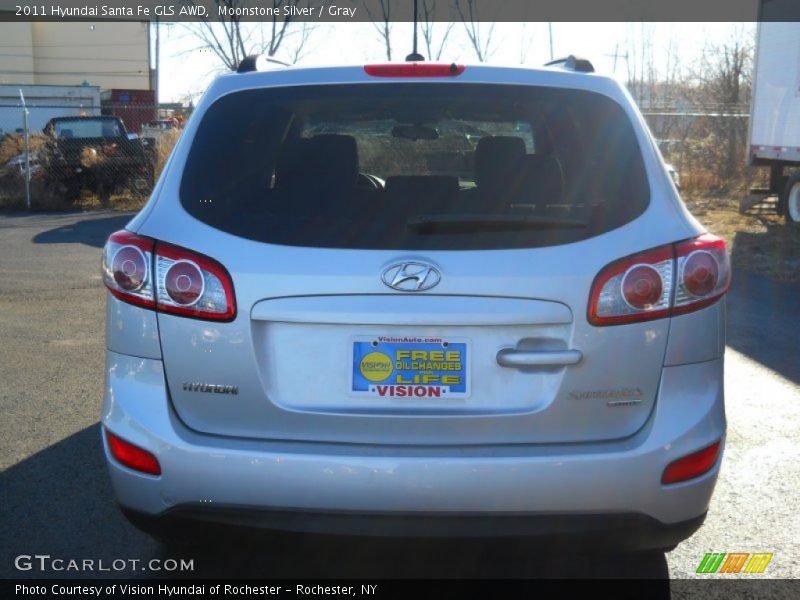 Moonstone Silver / Gray 2011 Hyundai Santa Fe GLS AWD