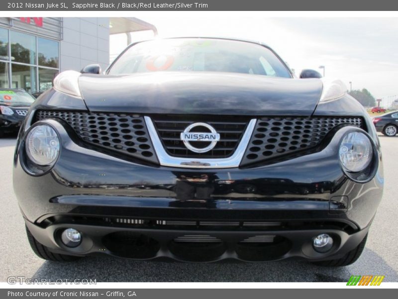 Sapphire Black / Black/Red Leather/Silver Trim 2012 Nissan Juke SL